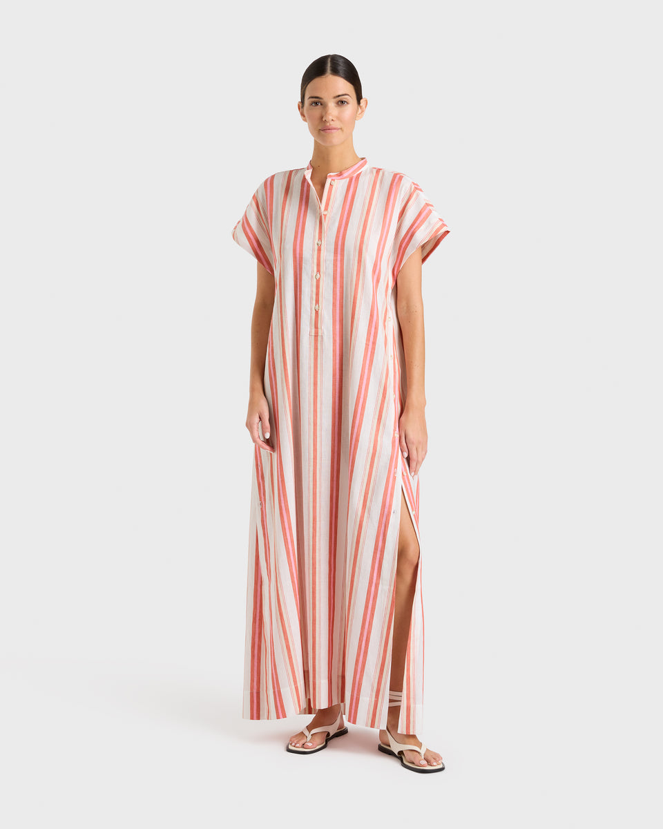 BONDI BORN® | Arezzo Maxi Dress in Watermelon Stripe Linen