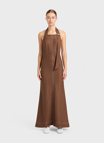 Delphi Bias Maxi Dress - Cocoa