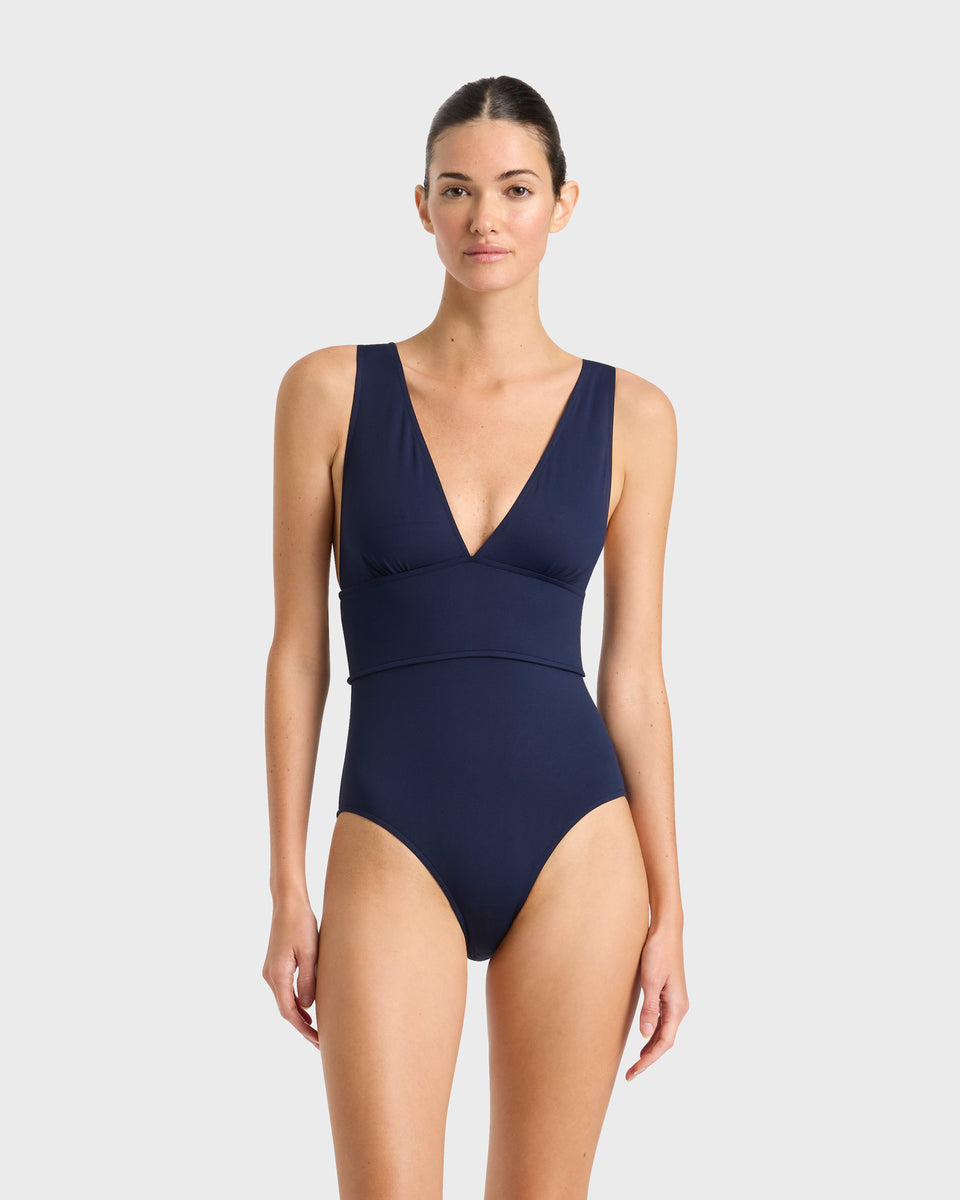 BONDI BORN® | Victoria One-Piece in Oxford | Designer Swimsuit