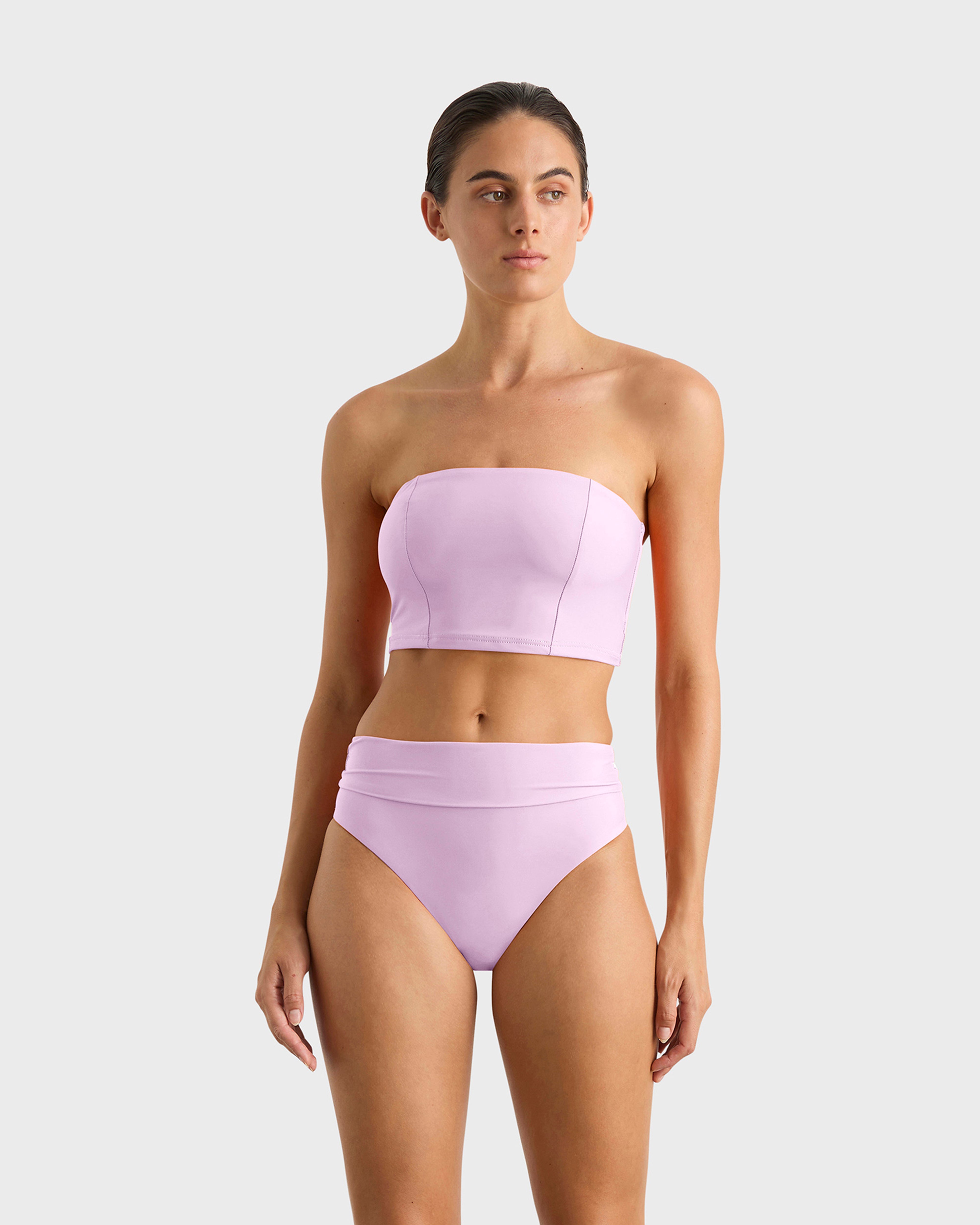 BONDI BORN Becca Bikini Top in Blush Designer Swimwear