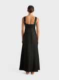 Bormio Flared Long Dress - Black