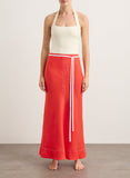 Delphi Organic Bias Cut Maxi Skirt - Scarlet