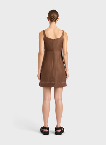Delphi A-line Mini Dress - Cocoa