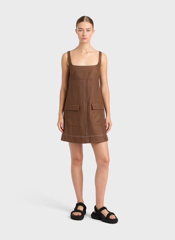 Delphi Mini Dress - Cocoa