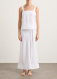 Delphi Bias Cut Linen Maxi Skirt - White