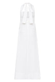 Delphi Organic Linen Halter Maxi Dress - White