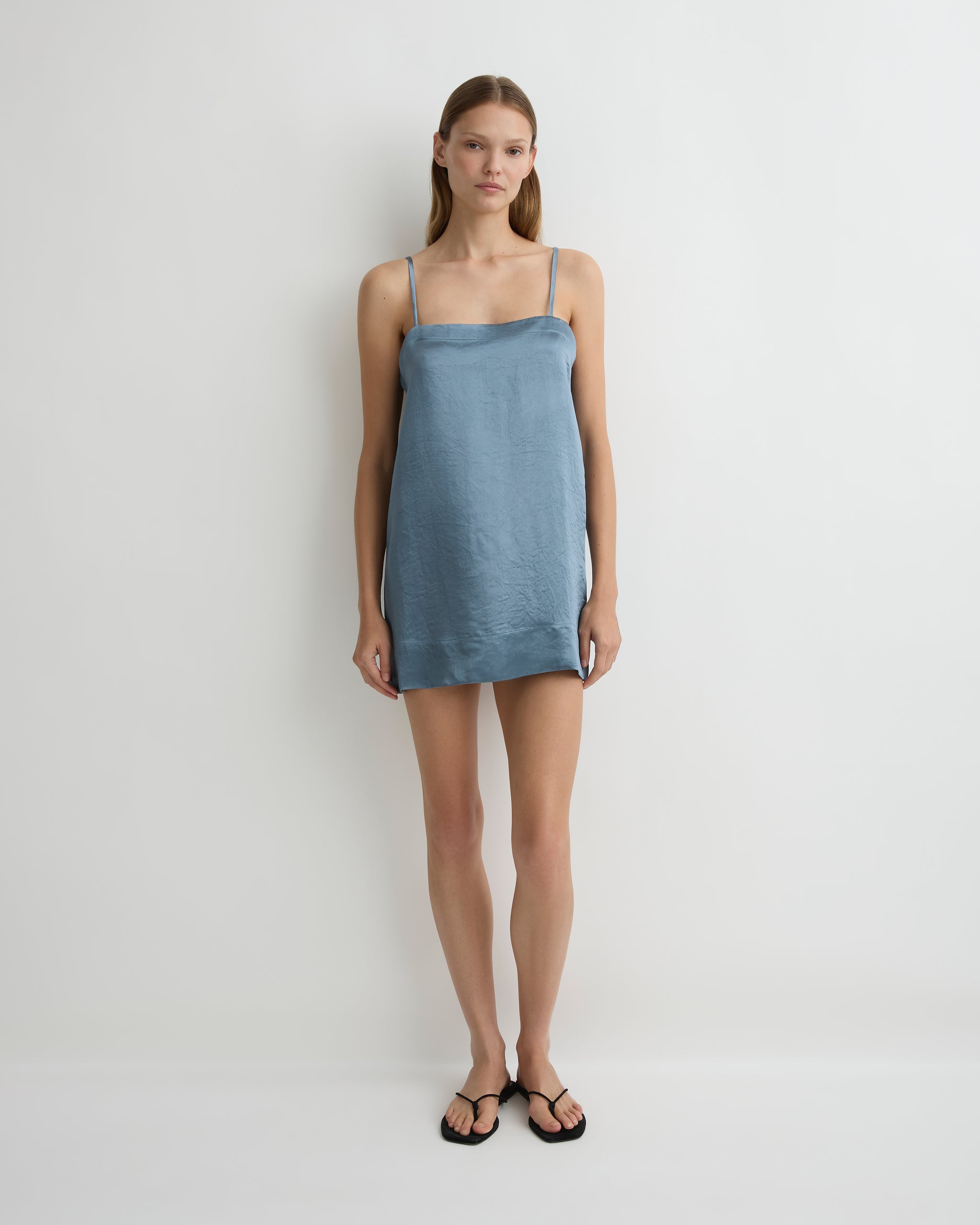 bondi born mini dress $525 Bondi Born Women's Blue Mytros Linen One-Shoulder Cutout Mini Dress Size M