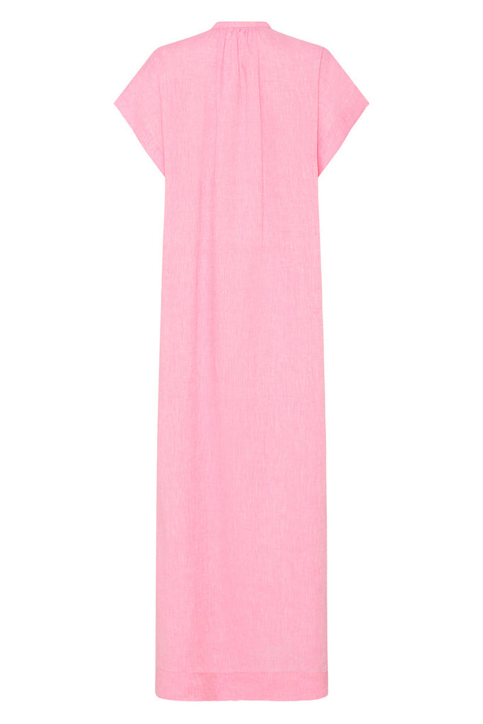 Leiden Organic Linen Maxi Dress - Pink