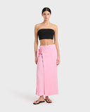 Leiden Organic Linen Wrap Skirt - Pink