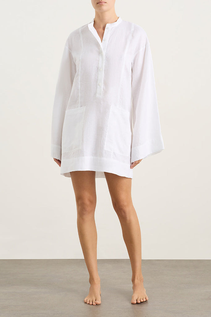 Leiden Organic Linen Tunic - White