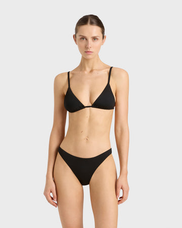 BONDI BORN Lulu Bikini Top and Leya Bikini Bottom Black, elegant swimwear designed for timeless resort style