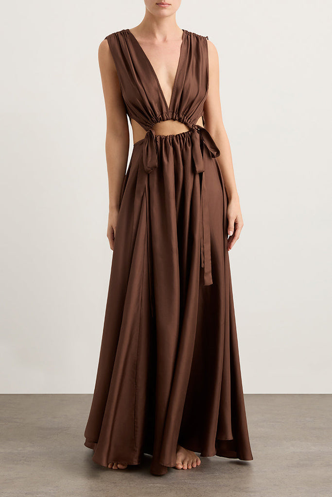 Marfa Cut-Out Maxi Dress - Copper
