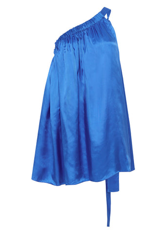 Marfa Silk Mini Dress - Cerulean