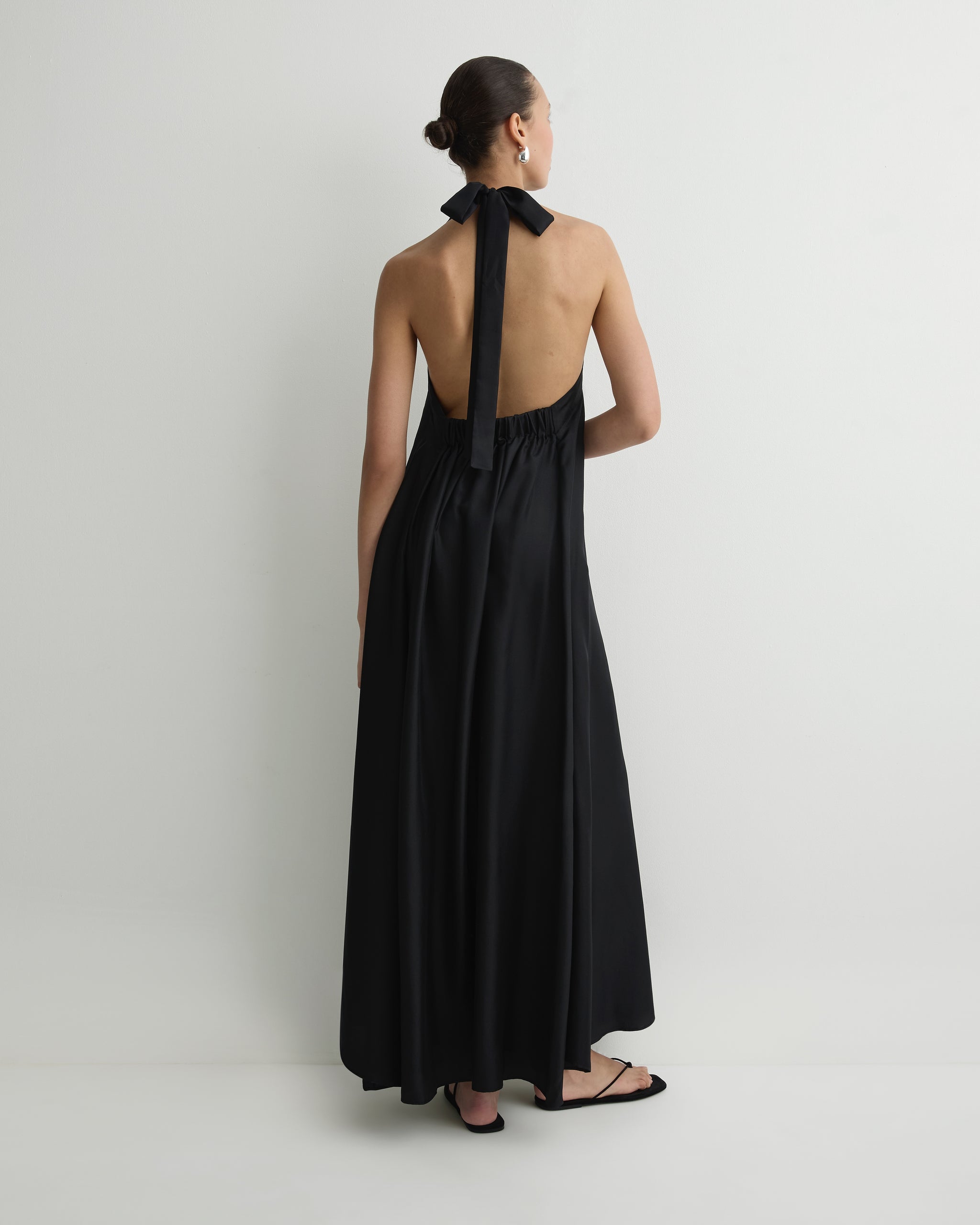 black silk halter dress Marfa Silk Halter Maxi Dress Black | BONDI BORN®