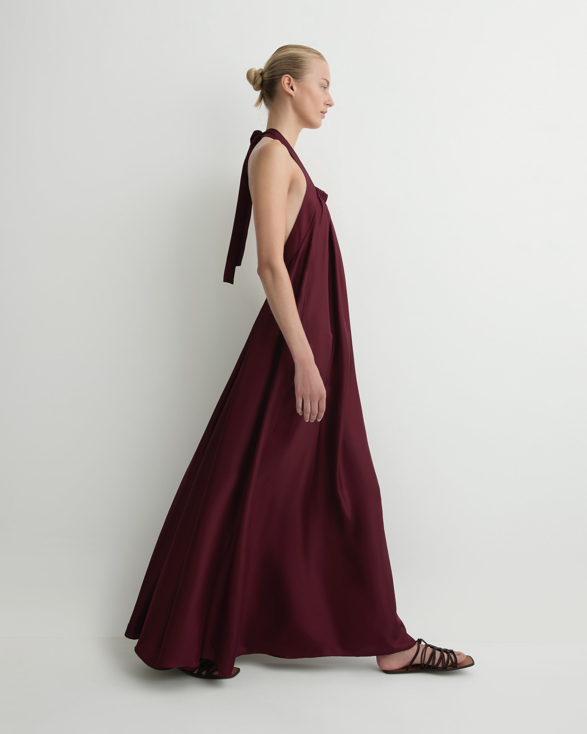 bondi born tropea silk halter maxi dress Marfa Black | BORN® 11 Year