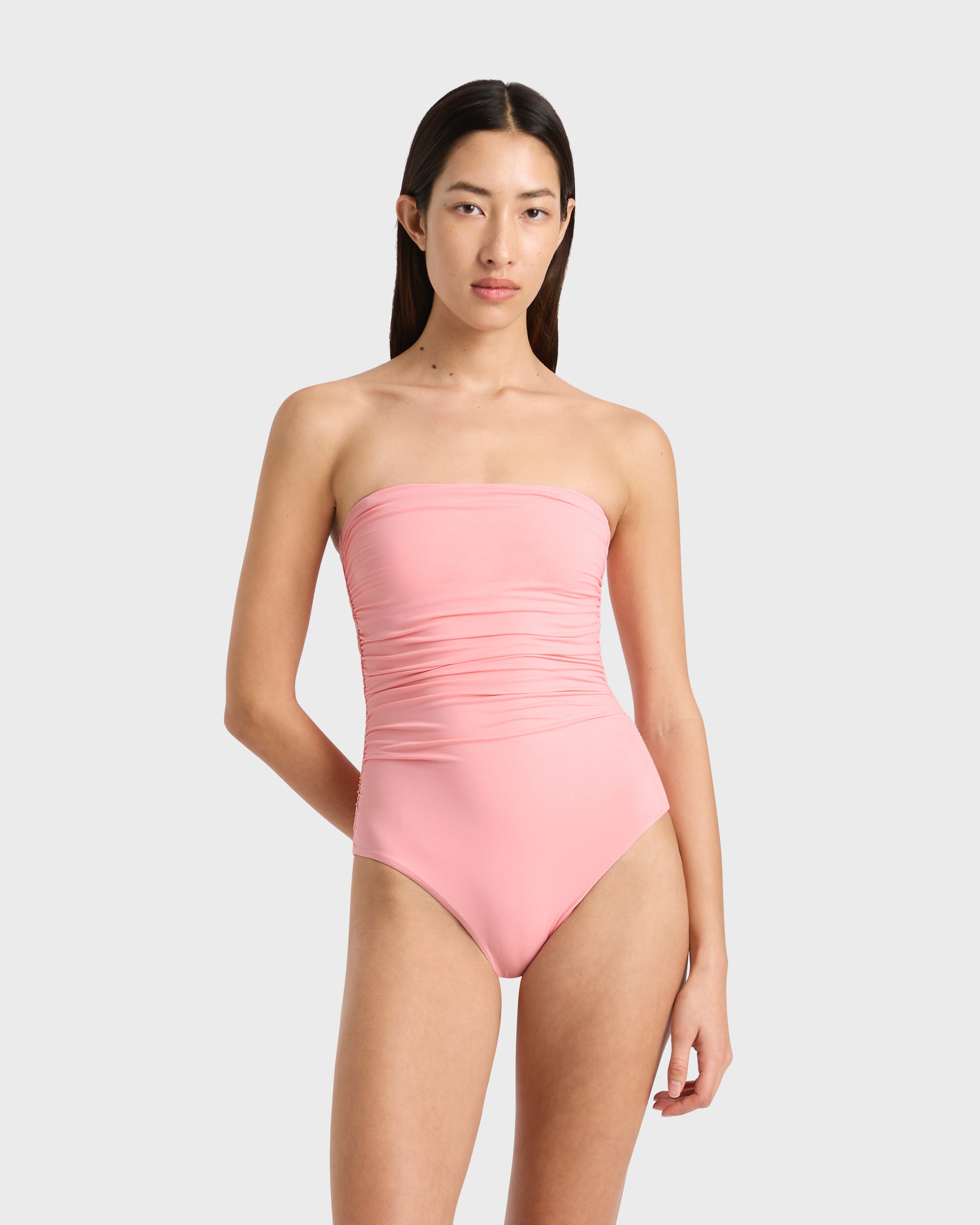 BONDI BORN® | Raya One-Piece in Sprinkle Pink | Bandeau Swimsuit