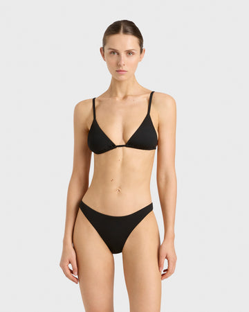 BONDI BORN Leya Bikini Bottom Black, modern swim brief with a high-cut leg and sleek fit