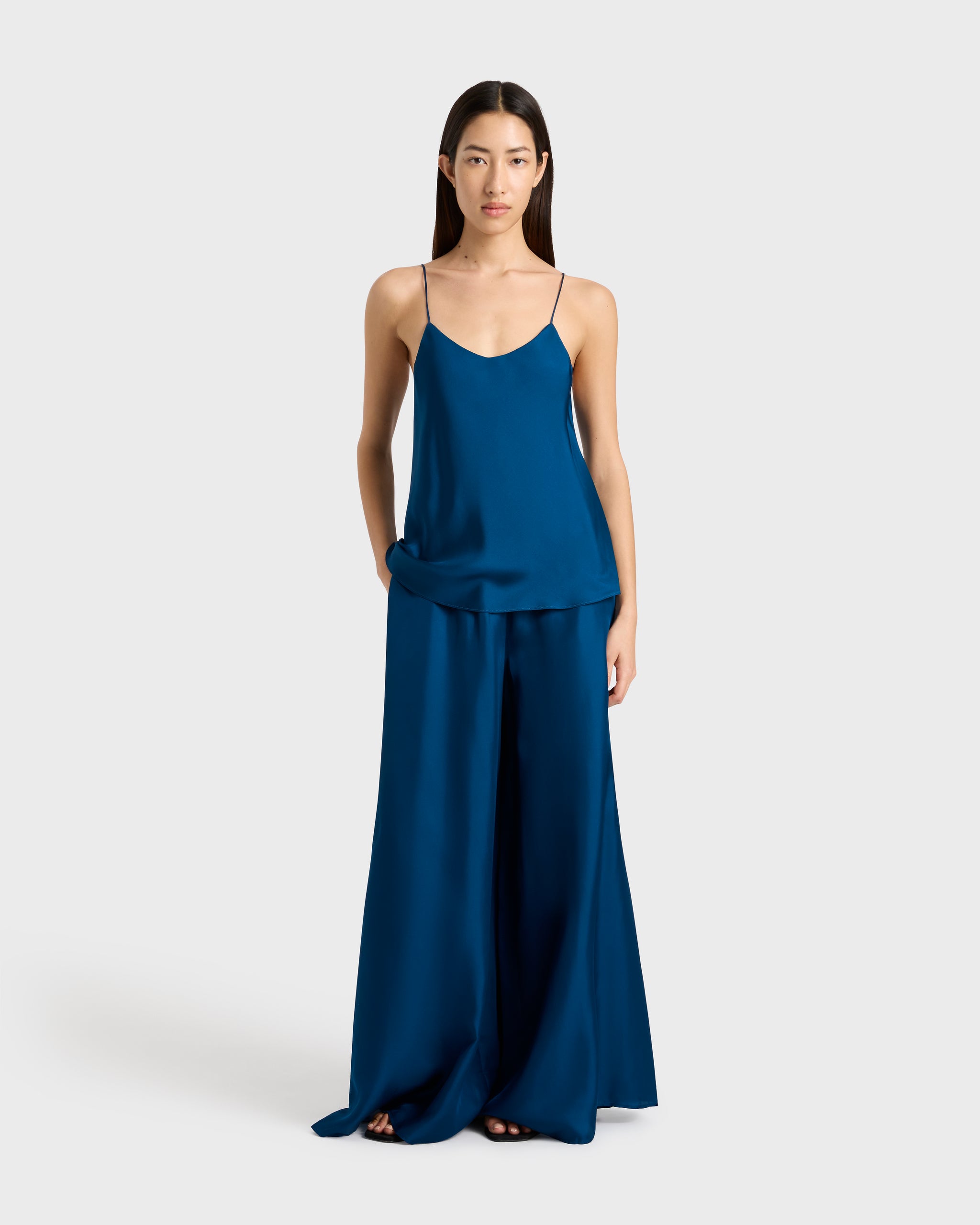 BONDI BORN® | Marfa Silk Halter Maxi Dress in Tropico
