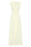 BONDI BORN® Marigot Linen Maxi Dress in Porcelain