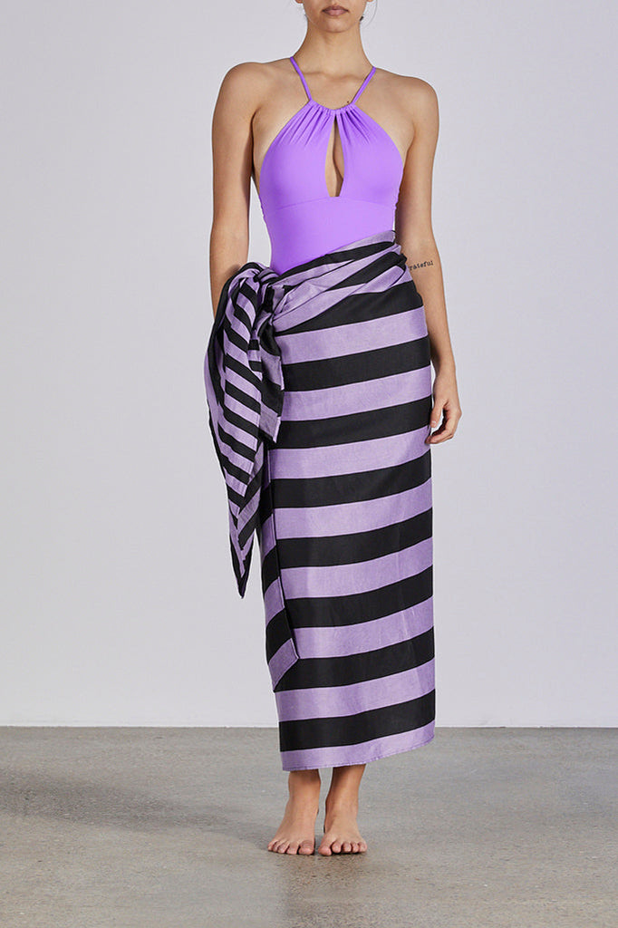 BONDI BORN® Maroma Sarong Skirt in Purple Stripe