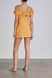 BONDI BORN® Madeira Organic Cotton Mini Dress in Mango Orange